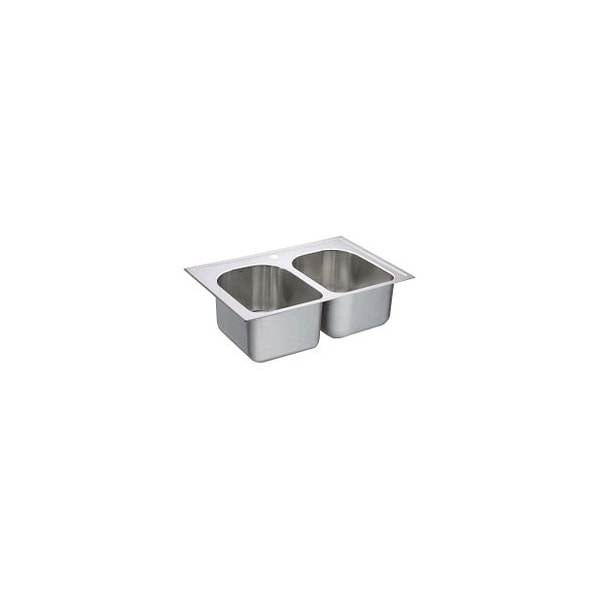 33"X22" Stainless Steel 18 Gauge Double Bowl Drop In Sink